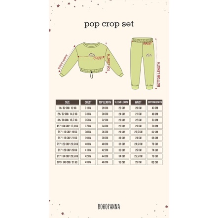 Bohopanna Pop Crop Set 1-10thn / Setelan Anak