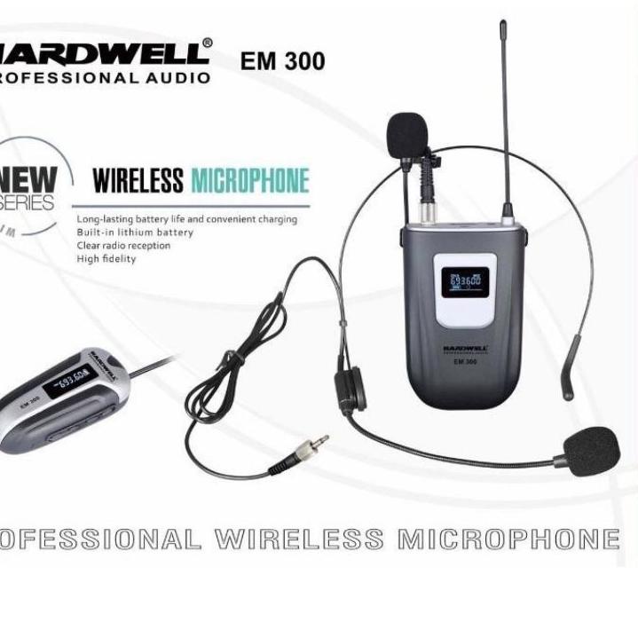 Best Product Mic shure bando wireless shure M-03HC Em 300 single.mic jepit+headset.cocok buat pidato