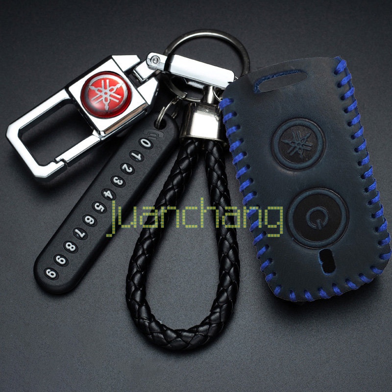 Leather Key Cover Untuk YAMAHA Nmax AEROX V2 2020/AEROX S/Xmax NVX155 QBIX AEROX JAUNS XMAX300 Sarung Kunci Kulit Motor case remote Holder keychain