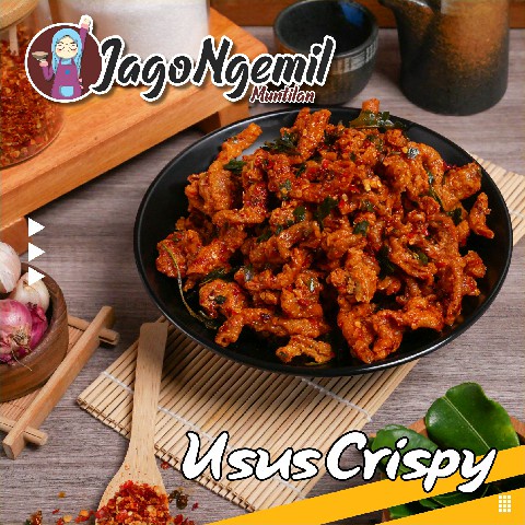 

USUS CRISPY PEDAS DAUN JERUK | BUMBU MELIMPAH | SNACK KEKINIAN MANIS RENYAH JAGONGEMIL