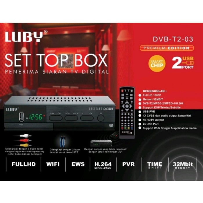 Set Top Box Tv Digital Luby T2-02 STB penerima siaran tv digital