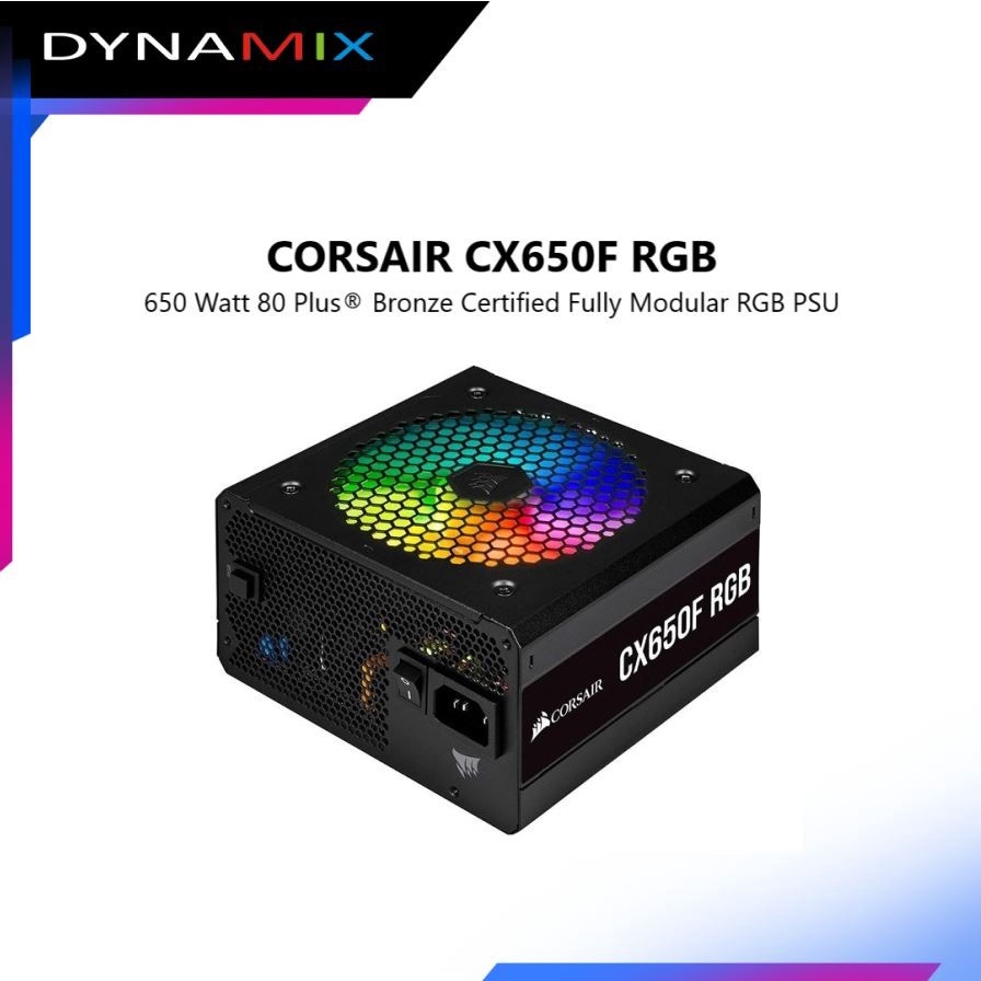 Corsair PSU CX650F RGB 650W 80 Plus Bronze Certified Fully Modular GARANSI RESMI | Power Supply