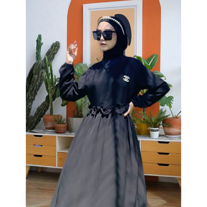 ZAHARA DRESS MAXI/Gamis remaja perempuan/gamis kondangan remaja/crinkel airflow/terbaru/terlaris