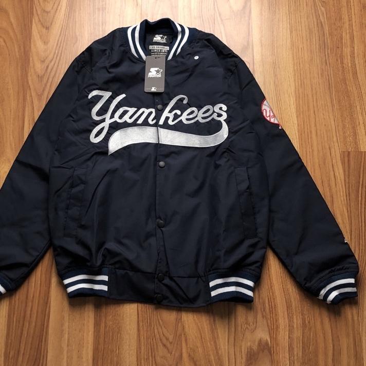 LKJ-70 JAKET VARSITY YANKES TEKS BORDIR NAVY Premium