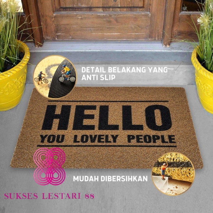 Keset Anti Slip Keset Kaki Karpet Pintu Premium Mat Mie Bihun 50 x 70