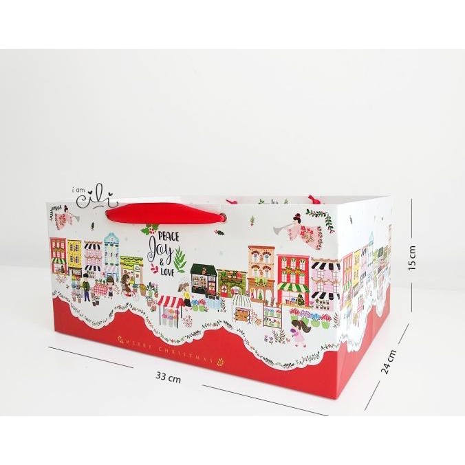 

[DIJUAL] (PAPERBAG YUKIKO NATAL) PAPERBAG TAS KERTAS CHRISTMAS 33 X 24 RTGR66546R