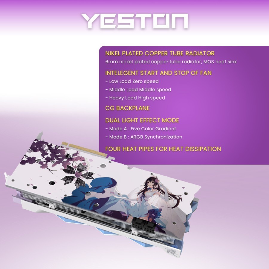 VGA YESTON RX 6700 XT 12GB GDDR6 YA SAKURA SERIES