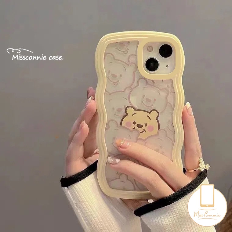 Redmi 12C 10A 9A 9T 10 10C A1 9C A1+9A1 Redmi Note 9Pro 8 10 9 11 11Pro+9s 11s 10s Note 10Pro Mi 11T Pro POCO X3 NFC Pro M3 Kartun Lucu Winnie the Pooh Wavy Soft Case Tepi