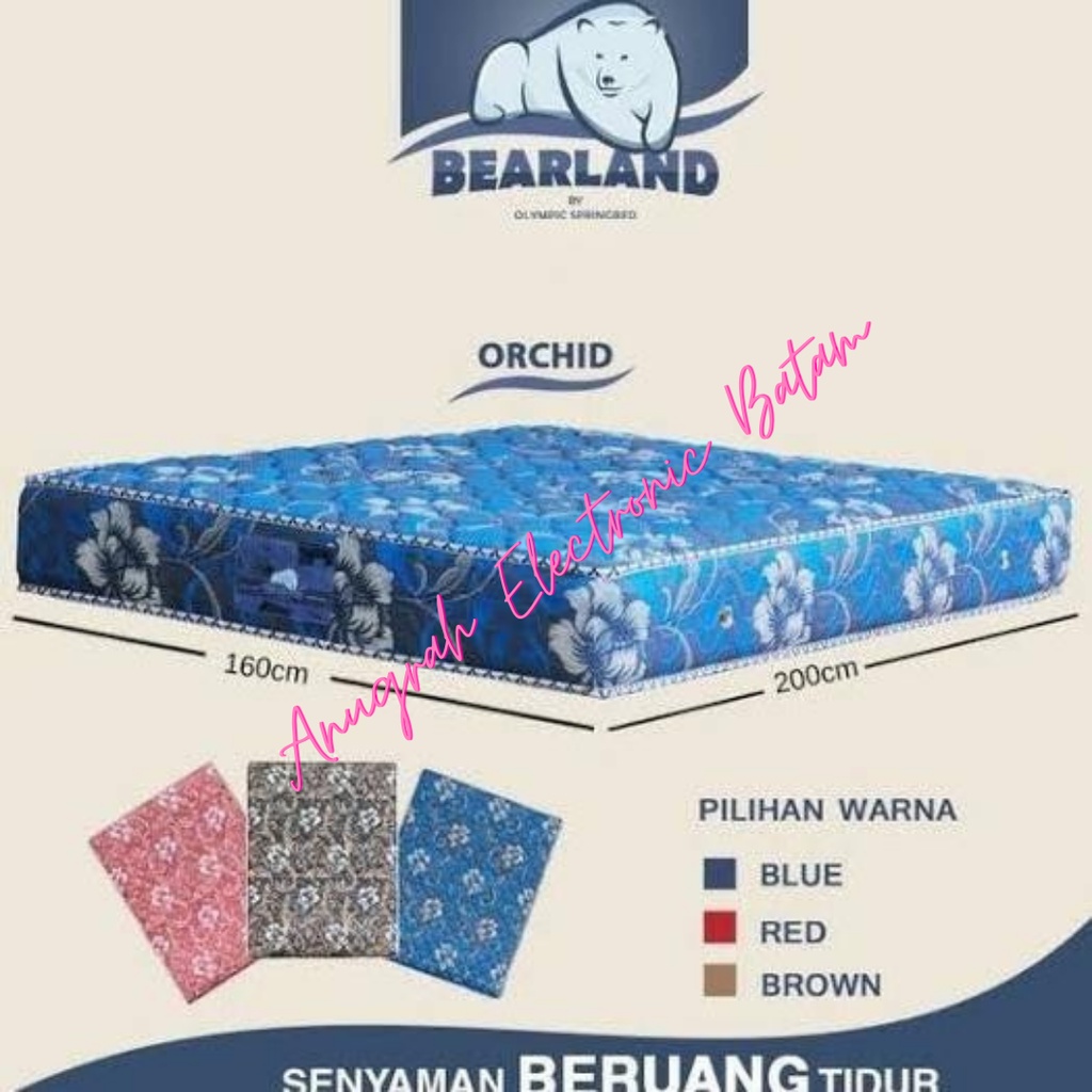 Springbed Uk 180 x 200 x 25cm Matras Bearland by Olympic Springbed Kasur BATAM