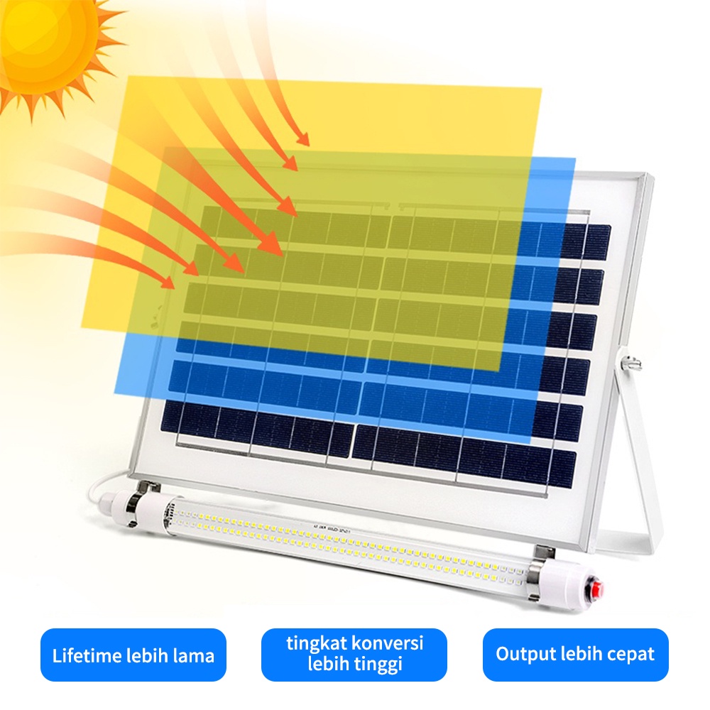 BENIH Garansi Satu Tahun Solar Tube lampu neon 100W Emergency Lampu Outdoor Solar Garden Light IP67 Waterproof High Quality Solar Lampu Dengan Remote Control Cocok untuk indoor dan outdoor