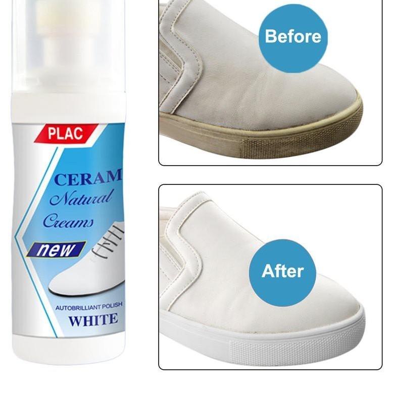 ➲ Cream pemutih sepatu putih sikat pembersih semir sepatu putih shoe cleaner perawatan sepatu penghi