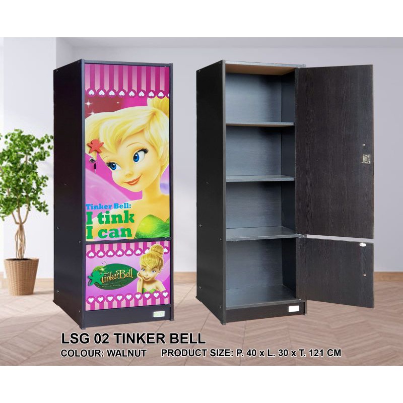 rak serba guna lemari baju buku karakter 4susun RSG 02 TINKER BELL