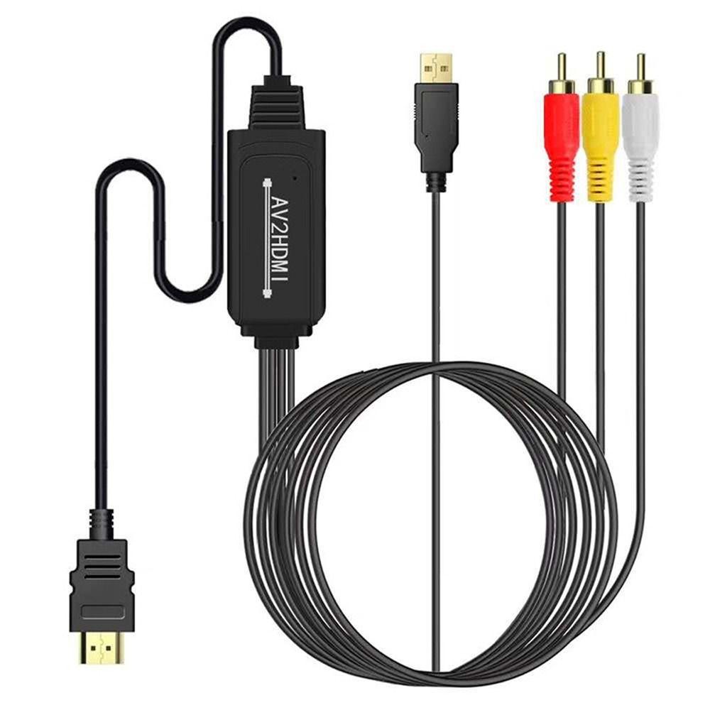 Konverter RCA Ke HDMI Atas Kamera DVD 1080P AV Adapter CVBS Composite