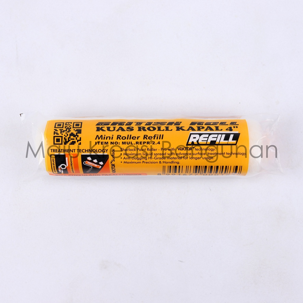 Bulu Roll Kapal Sherlock Isi Rol Kecil Kuas Super Epoxy Refill 4 Inch Roller 4Inch 4In 10Cm