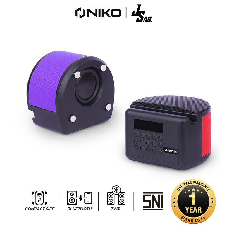 Speaker Mini Portable Niko Wireless Bluetooth Niko JS-AQ Dengan 2&quot; WOOFER EXTRA BASS