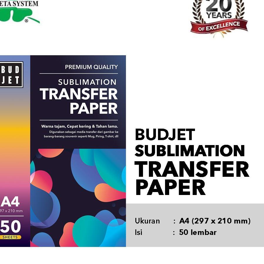 

Terbaik! Kertas Sublim Sublime - Budjet Sublimation Transfer Paper A4 isi 50 ~