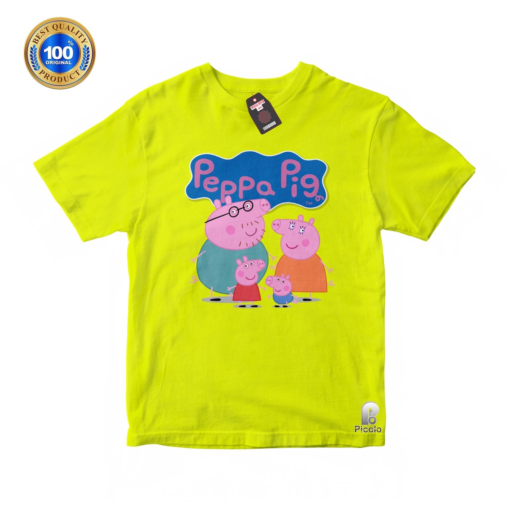 BAJU ANAK KAOS ATASAN ANAK MOTIF PEPPAPIG UNISEX Bahan COTTUN (FREE NAMA)