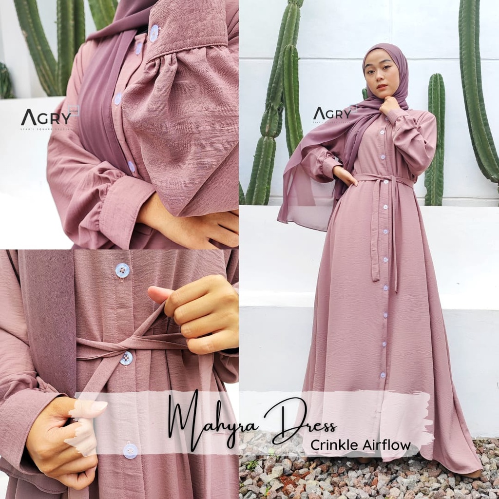 ᴀɢʀʏ Mahyra Dress | Dress Kancing Crinkle