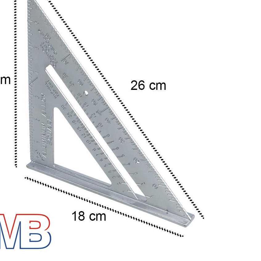 

Harga Terjangkau N22 GRAY Taffware Triangle Penggaris Siku Mistar Ruler Aluminium - VK18!!