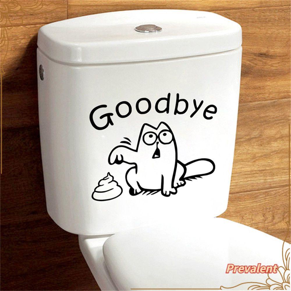 Preva Toilet Seat Stiker Toilet DIY Kamar Mandi Kartun Dinding Decal