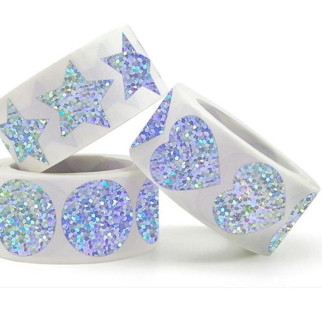 

Beli Segera Sticker Label Glitter Decoratif DIY Stiker Warna Warni Pelangi (1 Roll/ 500 pcs)'