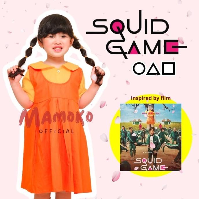 Baju Boneka Squid Game / Setelan anak perempuan / Kostum anak