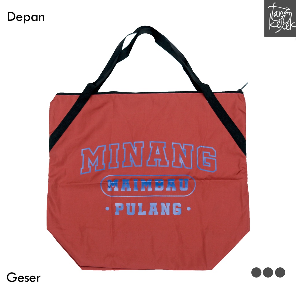 Tangkelek Tas Tote Bag Minang Maimbau Pulang Warna Orange Bata Gelap