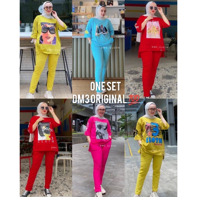 VRN ID - ONE SET CELANA DM3/ONE SET KAOS DM3/ONE SET WANITA/SETELAN CELANA/SETELAN KAOS/DM3