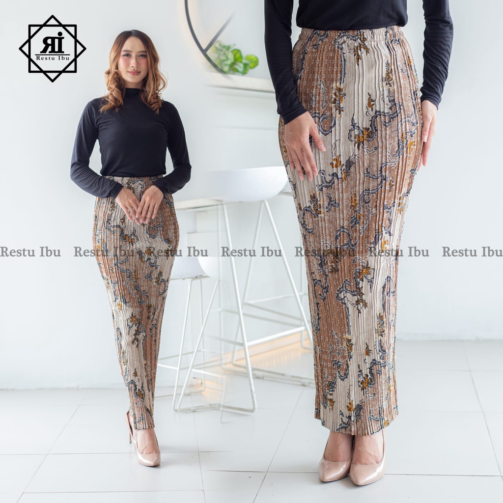 Rok plisket batik floral volume 3 / rok kebaya