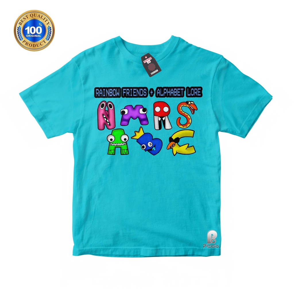 BAJU ANAK KAOS ATASAN ANAK ALPHABET LORE + RAINBOW FRIENDS UNISEX Bahan COTTUN (FREE NAMA)