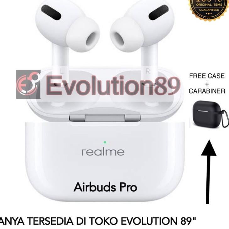 Top bangetHeadset Bluetooth Realme TWS Airbuds Free silikon Earphone Handsfree