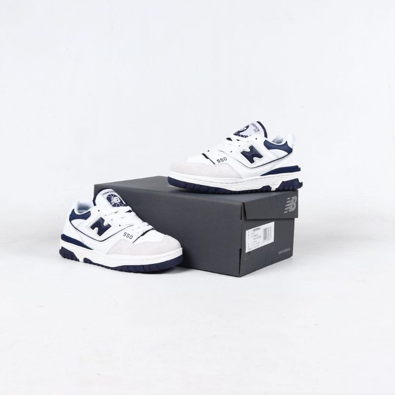 Sepatu Sneakers Nb 550 White Navy