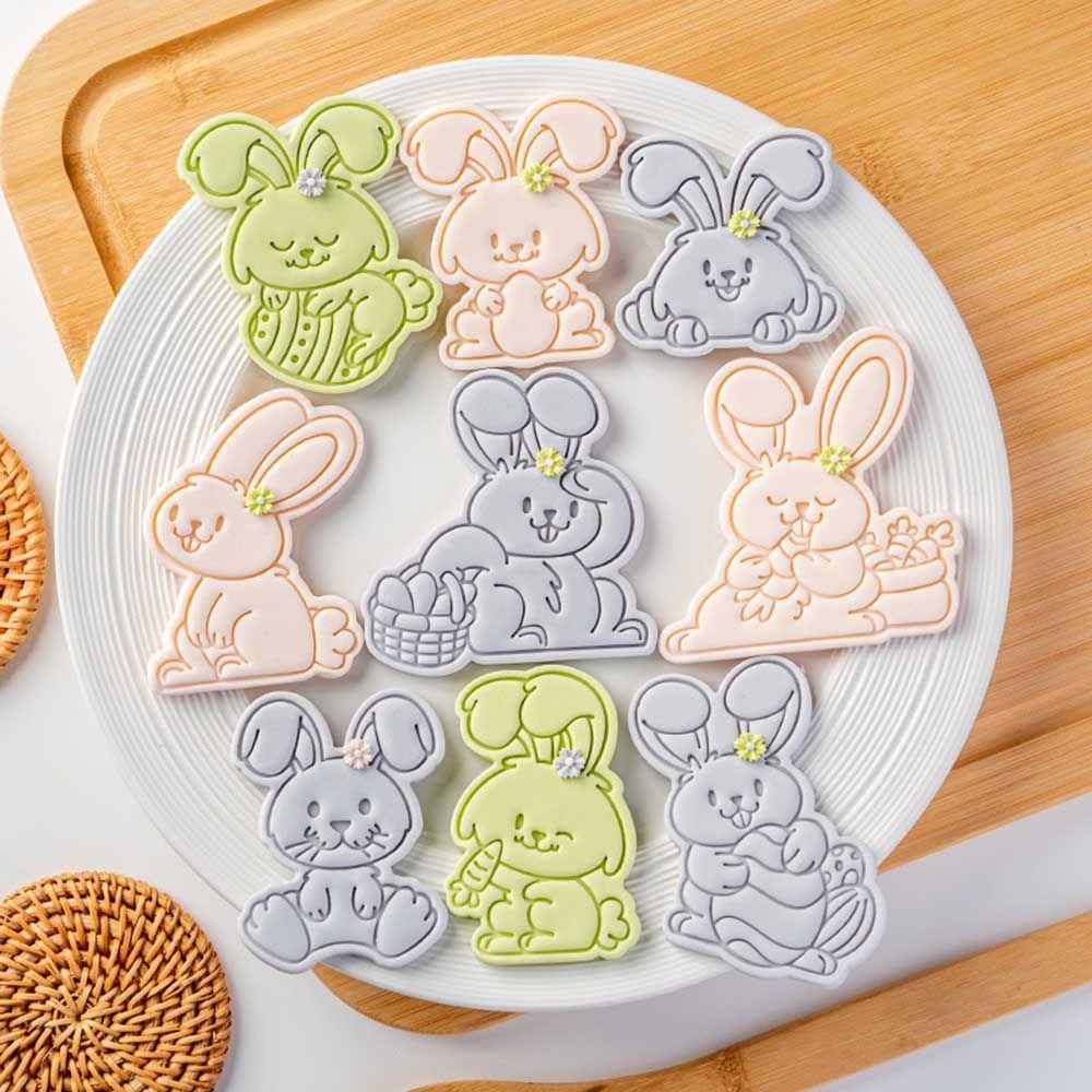 Solighter Cetakan Kue Kering Kartun Baking Paskah Fondant Kue Alat Cetakan Stempel Timbul Cookie Mold