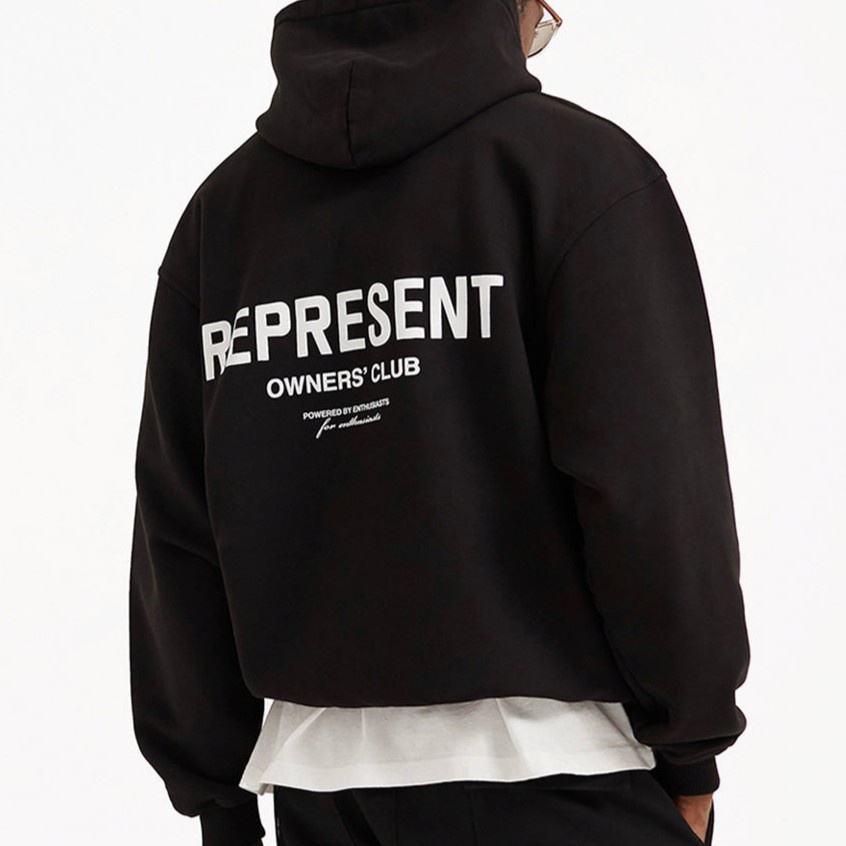 Sweater Hoodie REPRESENT Pria Distro Sweater Black Pria Wanita Ukuran Jumbo