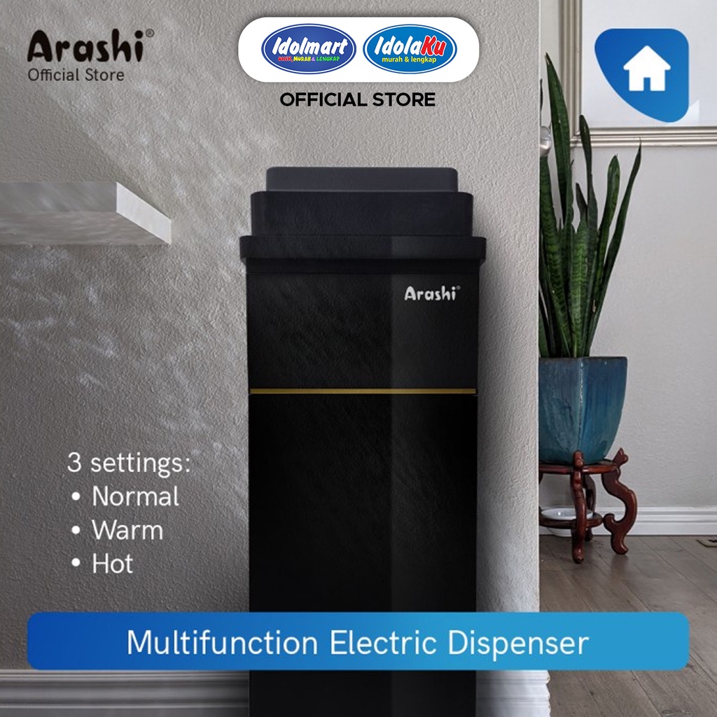 IDOLMART Dispenser Arashi Multifunction AMD 01B / Hot &amp; Warm / Galon Bawah Garansi 1 Tahun- Surabaya