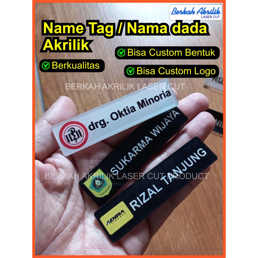 Name Tag /Nama Dada /Akrilik Peniti-Magnet