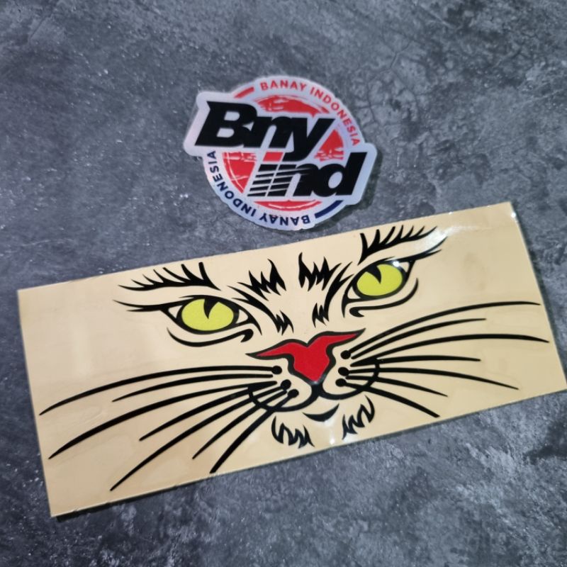 Sticker MATA KUCING Stiker KUMIS KUCING Cutting