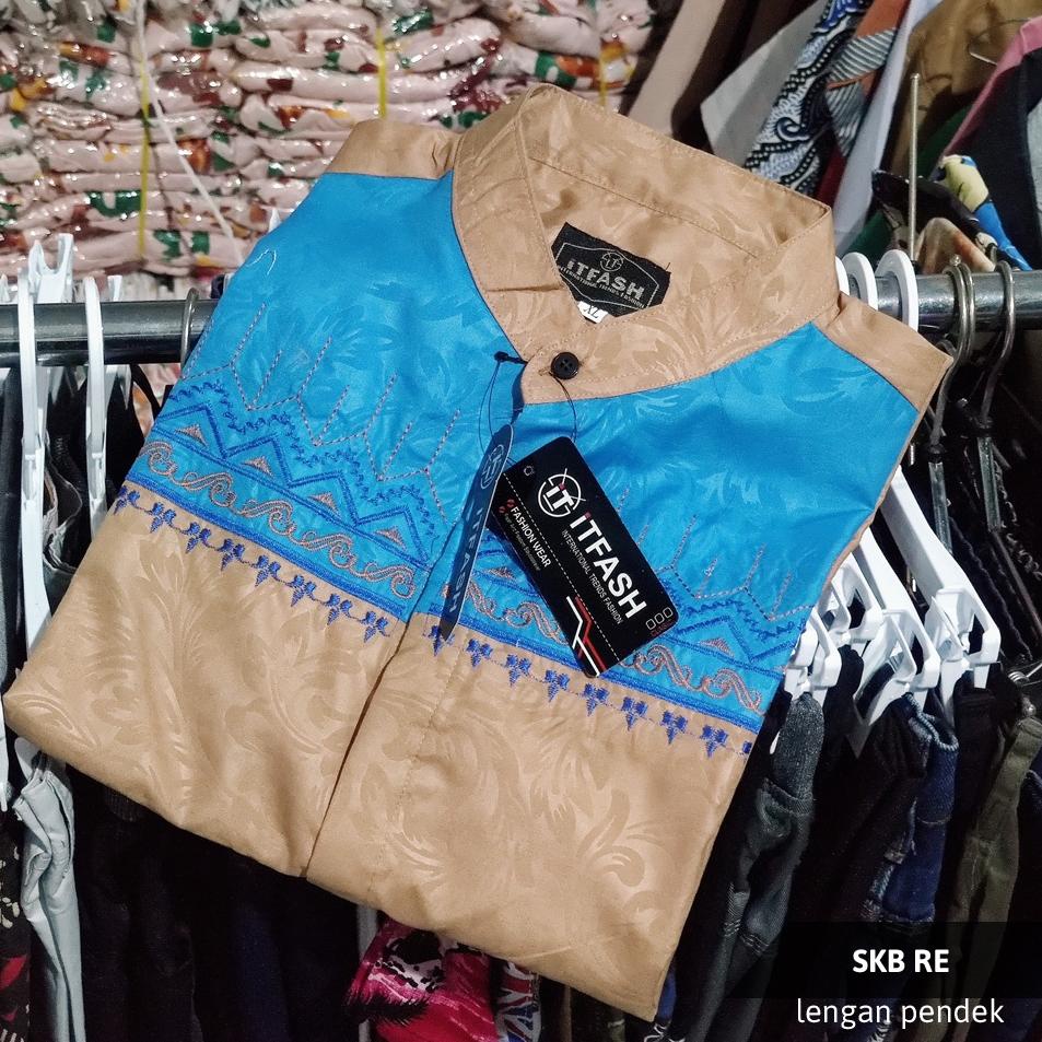 Grosir Original iTFASH baju koko pria M L XL Embos Micro Polymicro polimicro cowok lengan pendek war