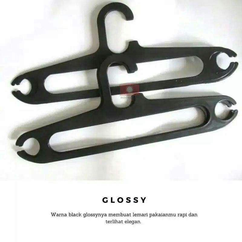 Gantungan Baju Plastik Hitam Tebal - Hanger Laundry