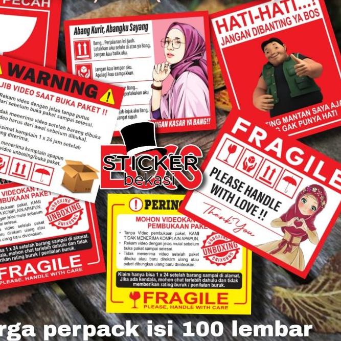

KBUDღ STIKER FRAGILE DAN VIDEO UNBOXING UKURAN BESAR 7 cm x 8,5 cm Pasti Ada