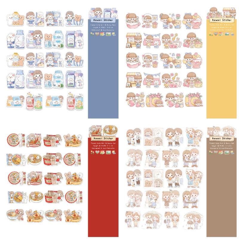 

[artmall.id] Sticker Cute Girl & Animal Waterproof 50 pcs