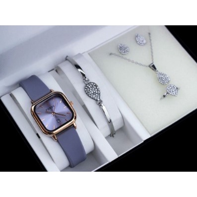 BEST SELLER JAM TANGAN WANITA FS TALI RUBBER TANGGAL AKTIF DM 3.0CM PAKET FREE ACC, BOX BATERAI CADANGAN || JAM TANGAN FASHION WANITA JAM TANGAN CEWEK MURAH FOS FS