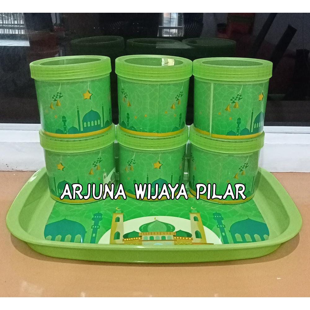 Toples Nampan Lebaran motif 7 in 1 set 500 gr+ bubblewarp