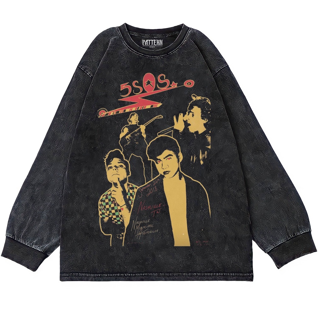 Patternmerch "5 second of summer squad" Oversize T-Shirt | Longsleeve Oversized | washing tee | Kaos