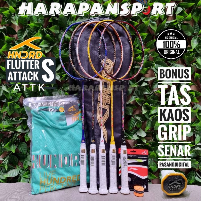RAKET BADMINTON HUNDRED FLUTTER S ATTK HNDRD ATTACK ORIGINAL 100%