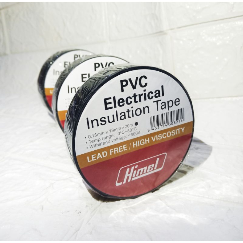 HIMEL Isolasi Kabel Listrik warna Hitam 20 Meter PVC INSULATION ELECTRICAL TAPE