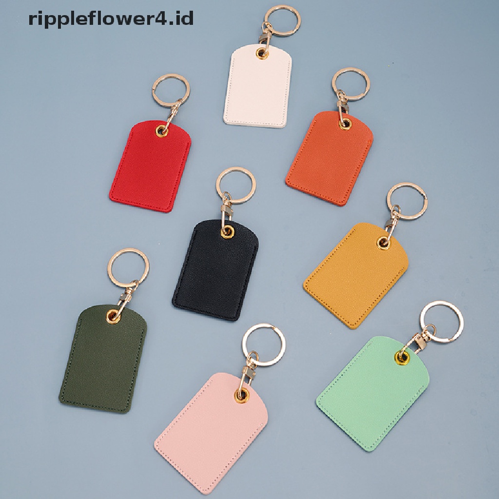 {rippleflower4.id} Tempat Kartu Akses Kulit, Gantungan Kunci water drop, cover Pelindung Induksi Lift Kartu bus~