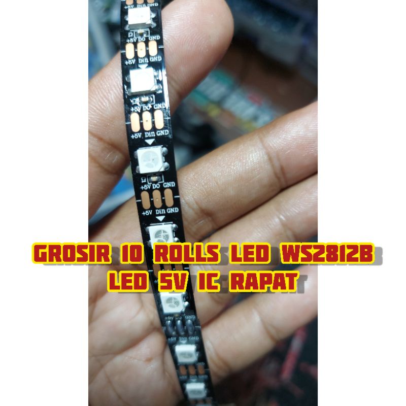 GROSIR 10ROLLS LED WS2812B 5V PCB HITAM