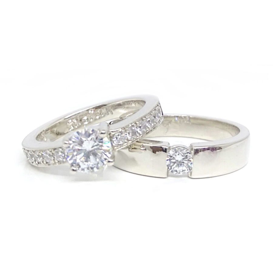 Cincin Nikah Couple Perak Asli Ukir Nama A10