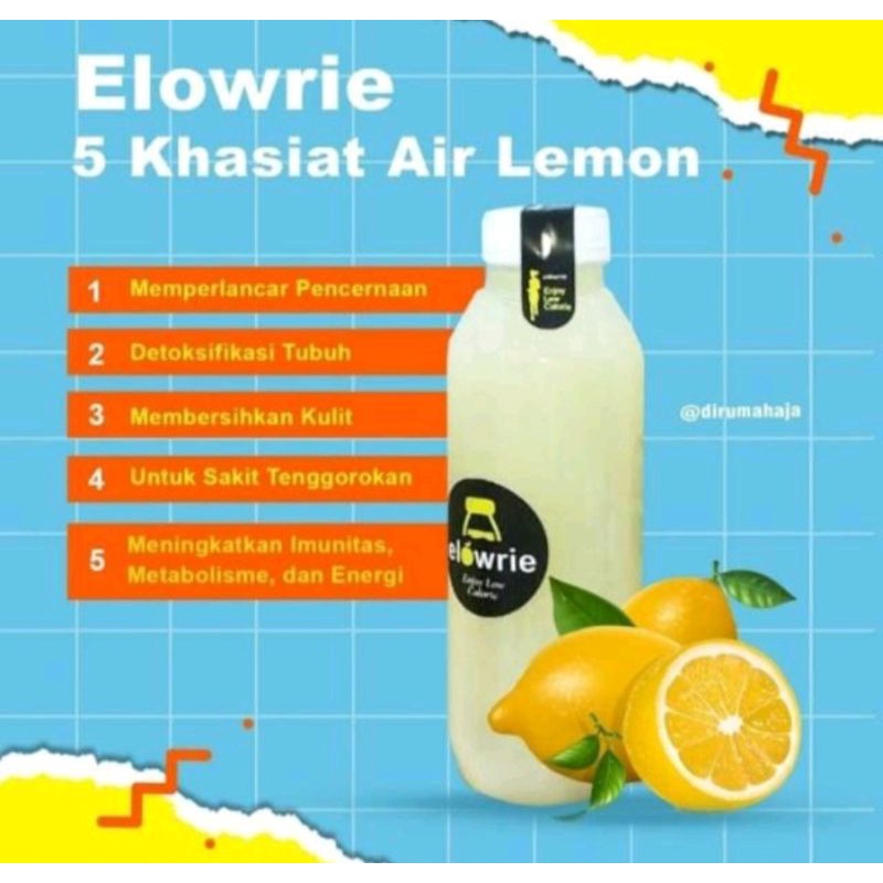 

Sari Lemon Murni 100% 500ml/Elowrie/Jeruk Lemon/Lemon Diet/Diet